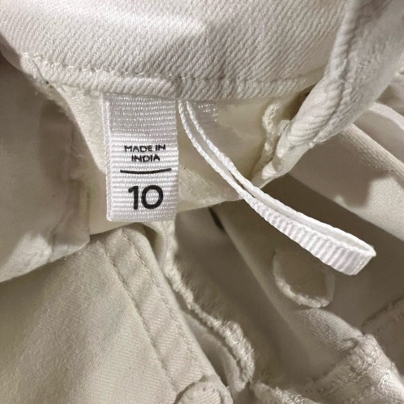 Loft Womens White Size 10 Frayed Mid Rise Skinny Jeans - Picture 7 of 8